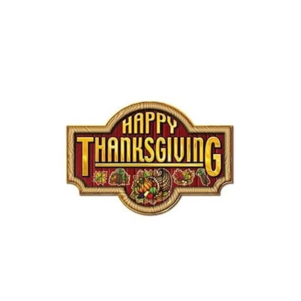 Happy Thanksgiving Sign Cutout - 17.5 Inches / 34cm