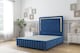 image 1 of Sloomy Boston Gold Navy Plush Divan Bed Base 2 Drawers Right Side With 26 Inch Strutted Headboard & 12 Inch Matching Footboard | Blue | Navy | Super King | 1