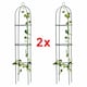 image 1 of 1.9m Outdoor Garden Metal Obelisk Trellis Climbing Plant Support Frame | Green | 2