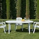 image 4 of Resol 6 Seater Brava Oval Plastic Garden Dining Table - 90cm x 180cm - White | White | White
