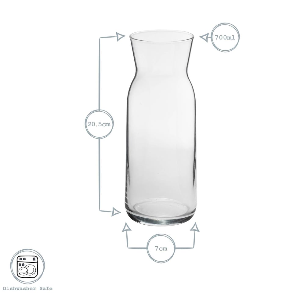 image 1 of Argon Tableware Brocca Glass Carafes with Silicone Lids - 700ml - Pack of 4