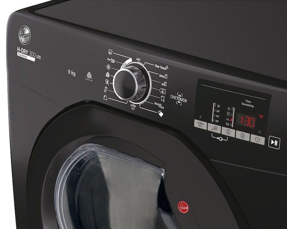image 1 of Hoover HLE C9DGB 9kg Load Condenser Tumble Dryer NFC Class B Black