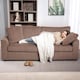 image 6 of HOMCOM 212 cm Upholstered Jumbo Cord Sofa Couch with Spring Cushion, Coffee | Brown | Brown