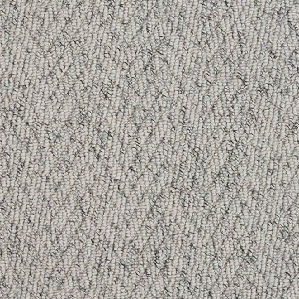image 1 of Herringbone Mirage Grey Stair Runner with 100 % Wool Edge