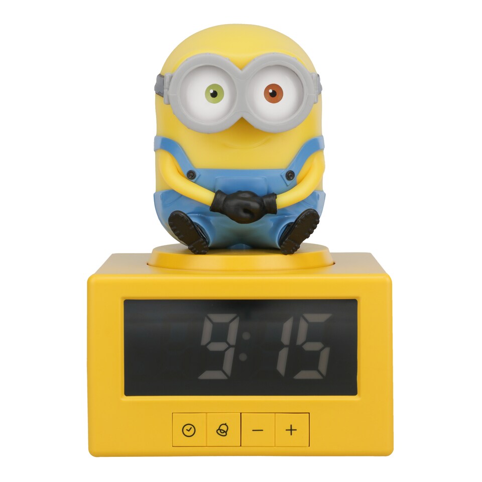 image 1 of Minions Icon Alarm Clock, Digital Clock with Alarm Function for Bedside or Desk, Character Bedroom Decor Gift, Paladone