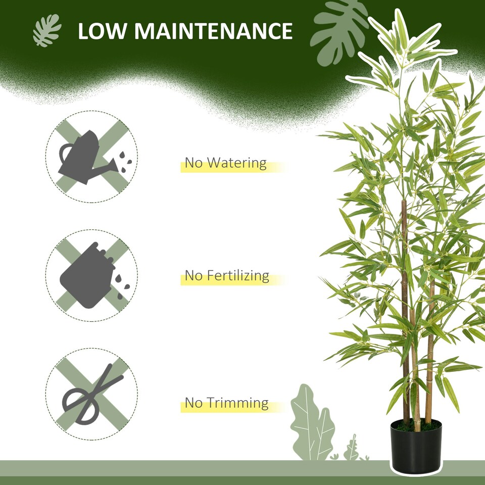 image 1 of Artificial Plant Bamboo Artificial Tree Height 120 cm with Pot