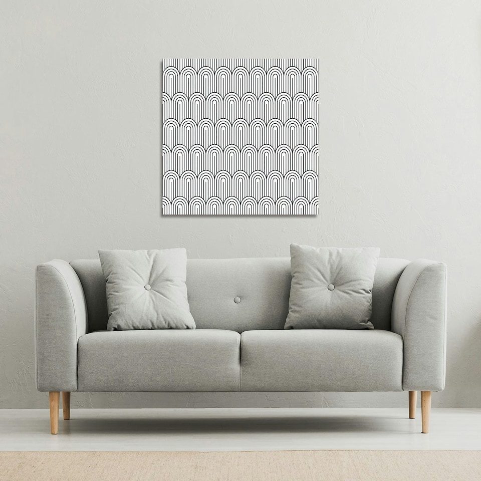 image 1 of Geometric Curves (Canvas Print) 77 x 77 x 4cm