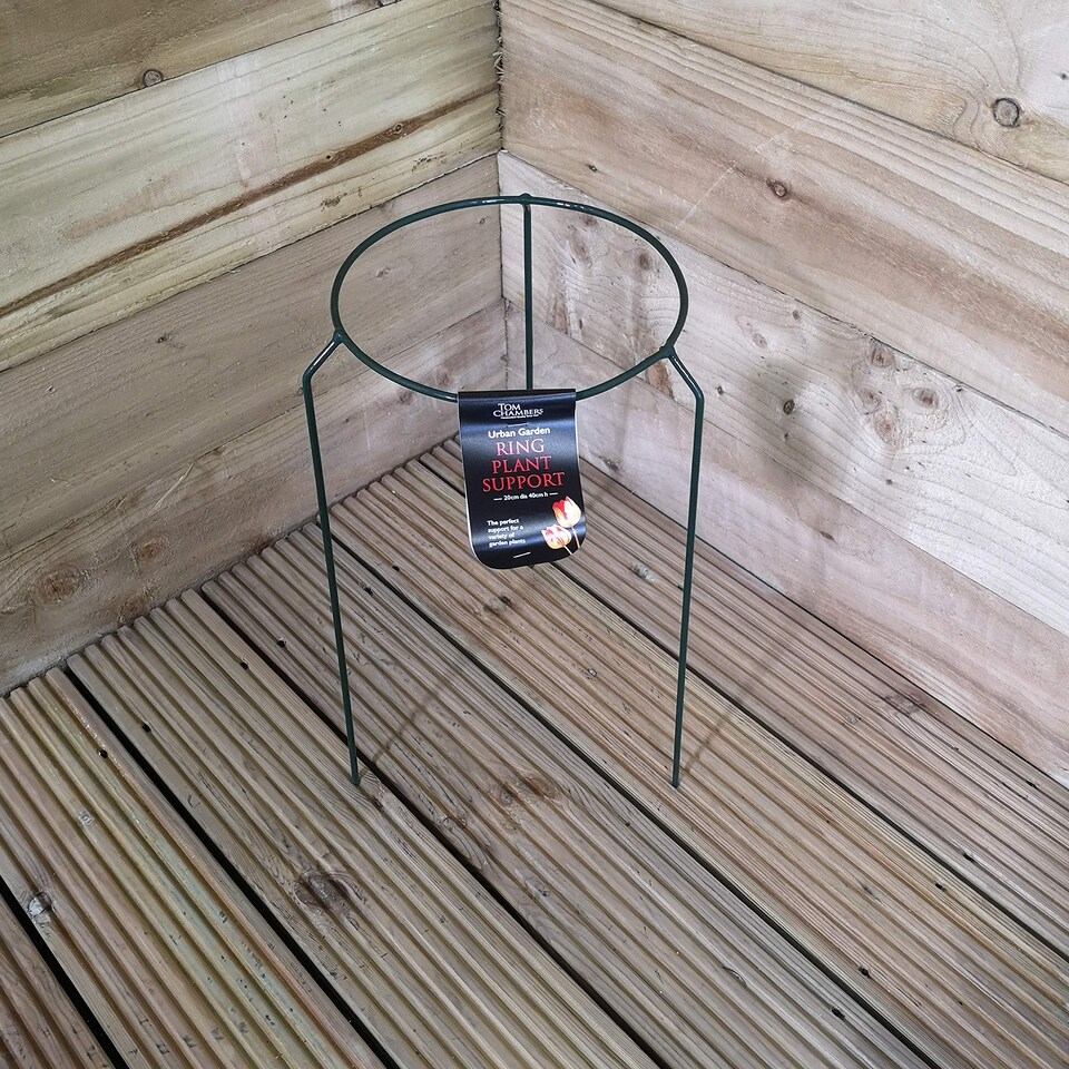 image 1 of Tom Chambers Green Metal Herbaceous Garden Plant Support Ring Small