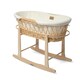 image 2 of Clair de Lune Organic Wicker Moses Basket With Rocking Stand - Cream