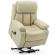 image 1 of Chester Single Motor Rise Recliner Bonded Leather Heat & Massage Chair (Cream)