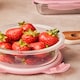 image 2 of Interiors by Premier 620ml Round Food Storage Container, BPA-Free PP Pink Lid Kitchen Food Storage Container, Food Containers