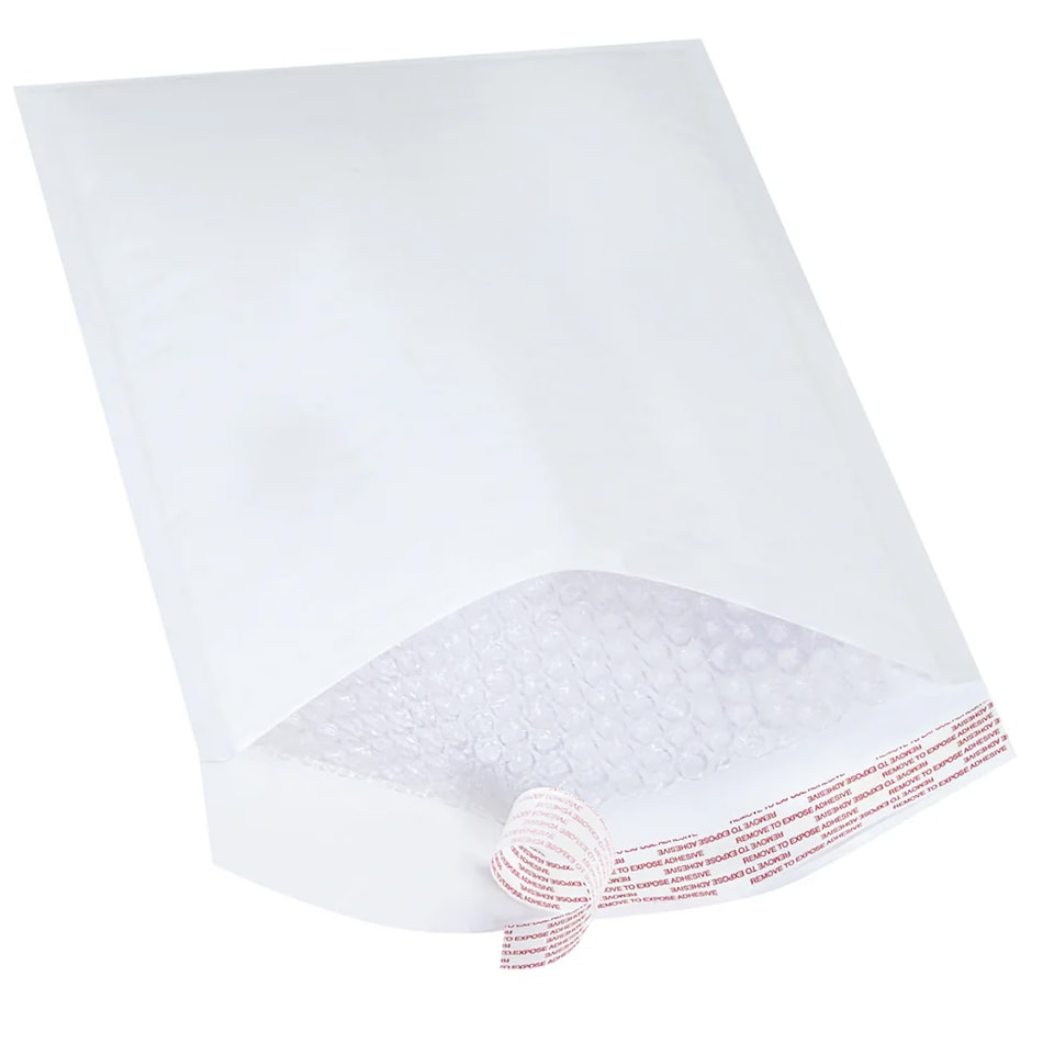 image 1 of 100 x Size 10 (340x445mm) White Padded Plain Bubble Lined Peel & Seal Lightweight Postal Envelopes