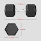 image 7 of HOMCOM 2x20KG Rubber Hex Dumbbell Portable Hand Weights Home Gym