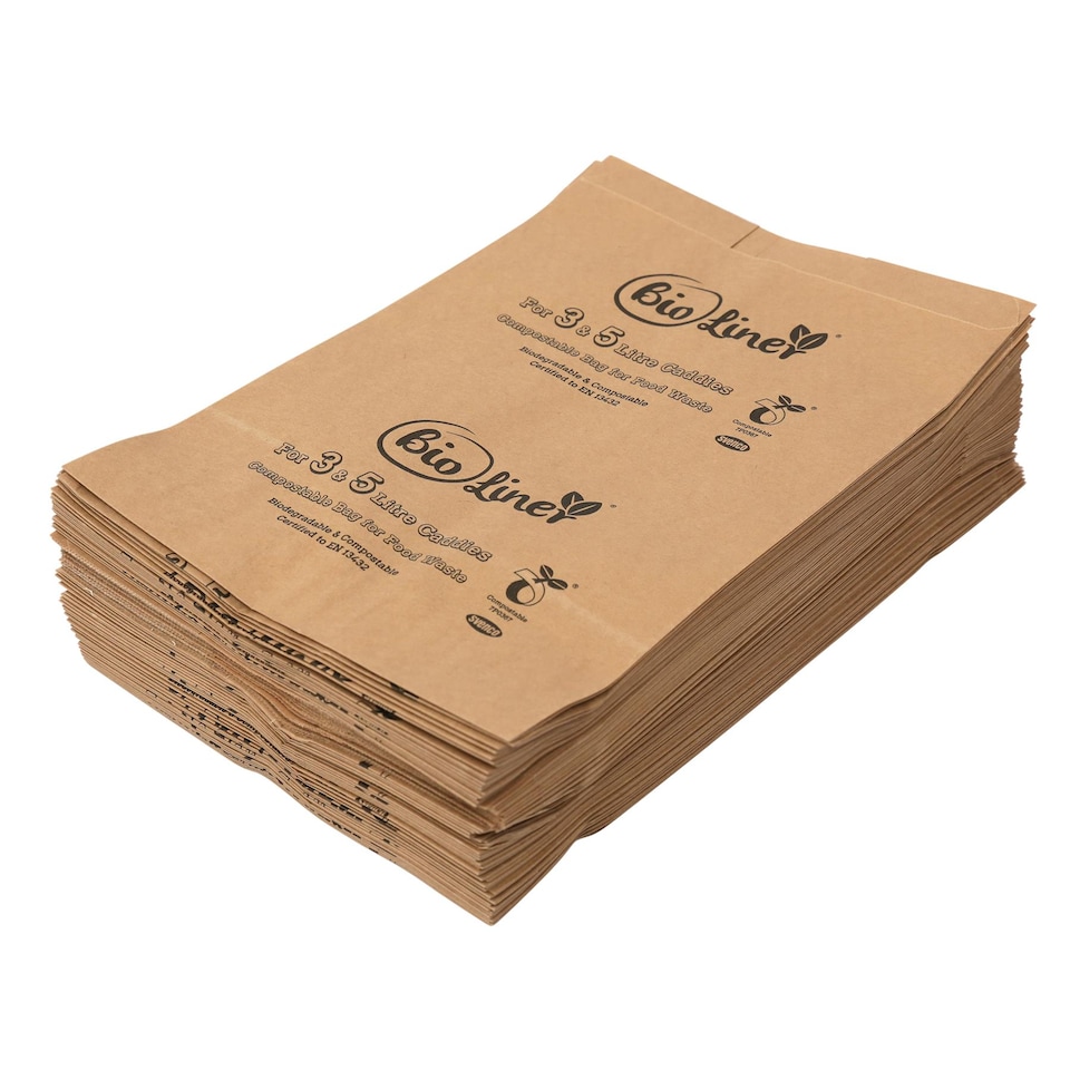 image 1 of 3 & 5L Bioliner Paper Compostable Caddy Liners (Small) - 150 Bags