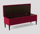 image 2 of 180cm Swiss Chesterfield Ottoman Storage Bench- Plush Velvet Shoe Bench - Red Upholstery Footstool with Storage