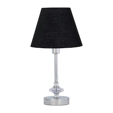 Chrome Jewelled Table Lamp with Black Shade Chrome | Black
