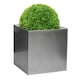 image 1 of Primrose Zinc Galvanised Silver Cube Planter Pot 60cm