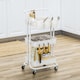 image 9 of HOMCOM 3 Tier Utility Rolling Cart, Kitchen Cart with 3 Removable Mesh Baskets, 3 Hanging Box, 4 Hooks and Dividers for Living Room, Laundry, Garage, White