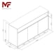 image 6 of Modern Grey and Oak Sideboard 140 cm – 3 Door Cabinet with Open Shelf Grey