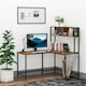image 2 of HOMCOM Industrial L-Shaped Work Desk & Storage Shelf Steel Frame Adjustable Feet