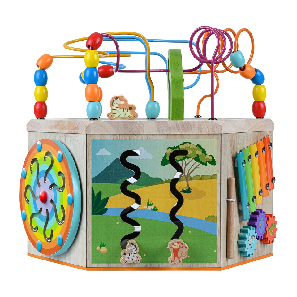image 1 of Teamson Kids Preschool Play Lab 7-in-1 Large Activity Station, Multi