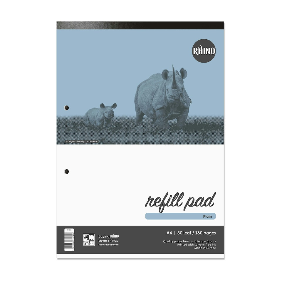 image 1 of Pack of 10 Rhino A4 80 Leaf Plain Refill Pads
