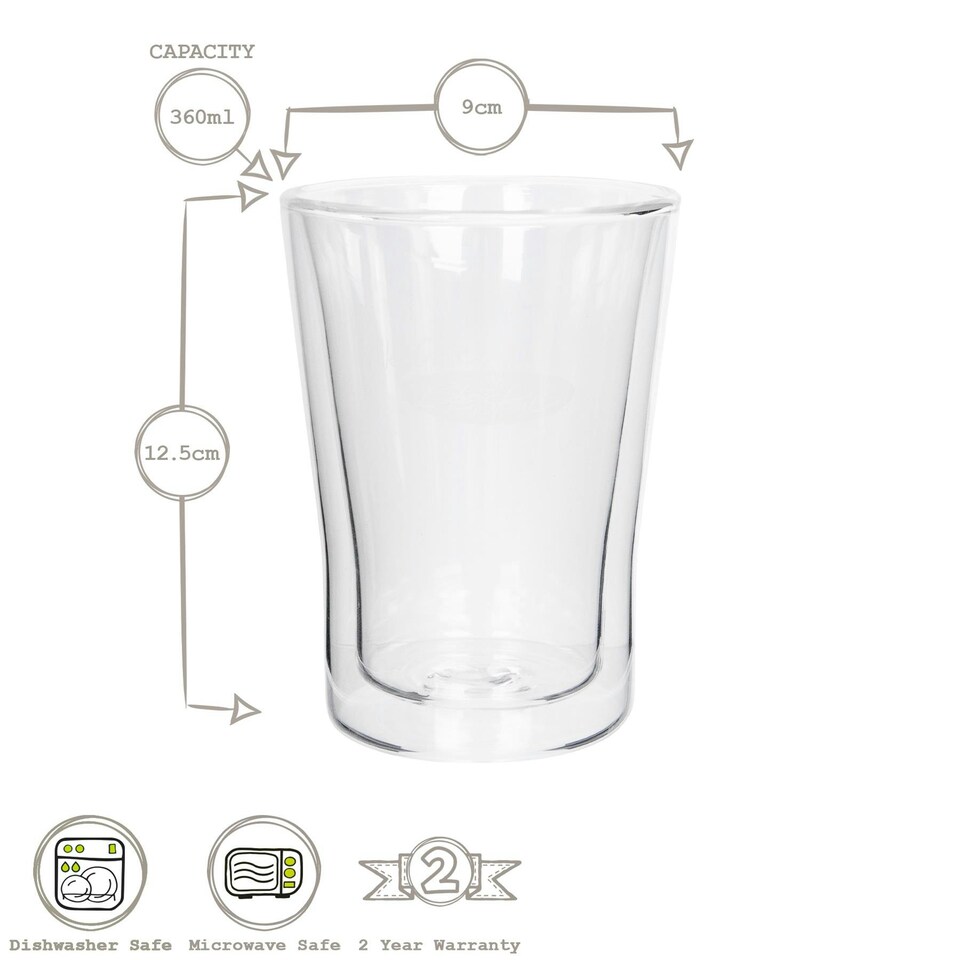 image 1 of Rink Drink Double-Walled Glasses Set - 360ml - Pack of 2 Clear