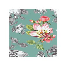 Bright Flower On Green Splash Back | White
