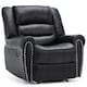 image 1 of Denver Bonded Leather Manual Recliner Stud Sofa Home Lounge Chair (Black)