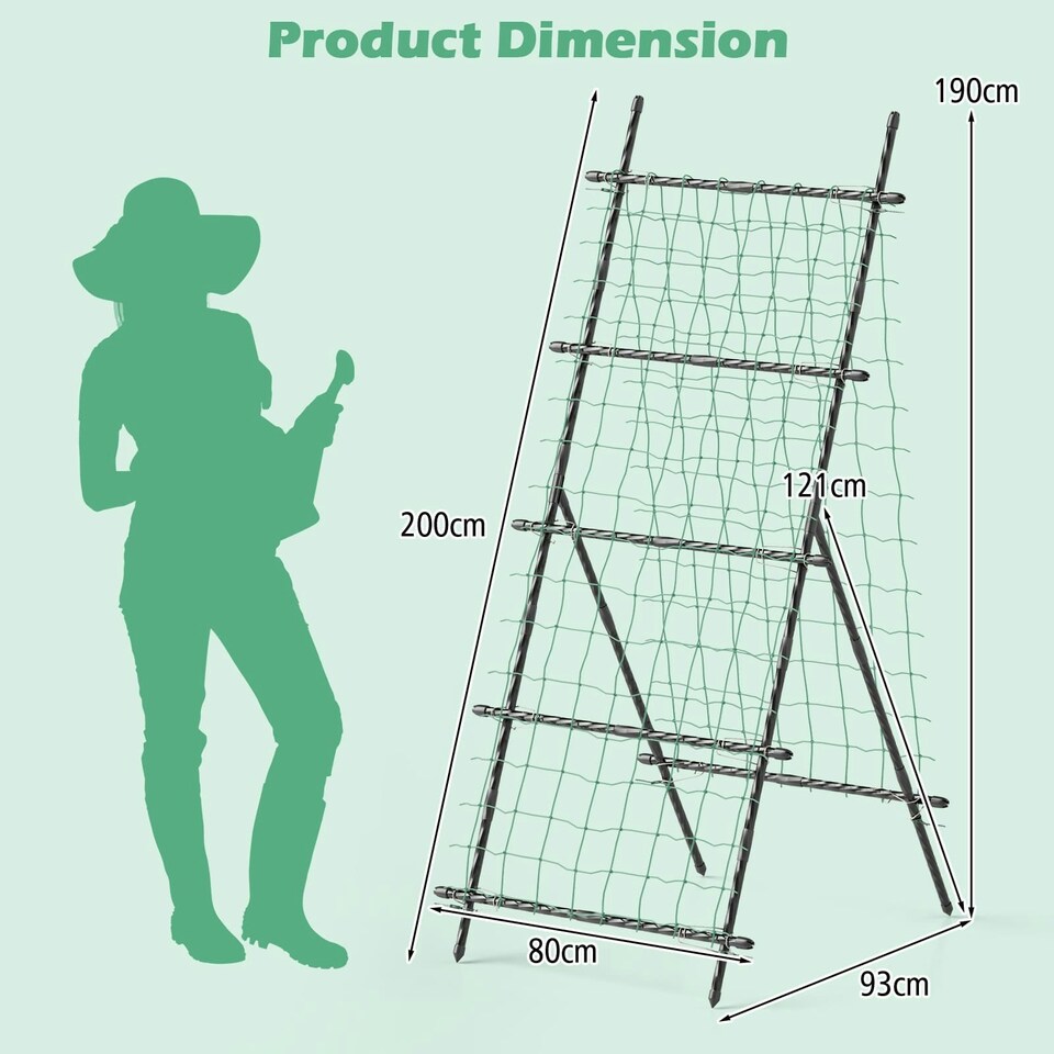 image 1 of COSTWAY 190 cm Tall Garden Trellis Vertical Plant Support