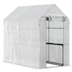 image 1 of Outsunny Walk in Greenhouse w/Shelves Steeple Grow House  White