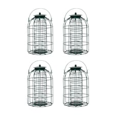 Pack of 4 Wild Bird Fat Ball Feeder with Squirrel Guard