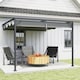 image 2 of Outsunny 3 x 3(m) Outdoor Pergola Retractable Canopy Wall Mounted - Grey