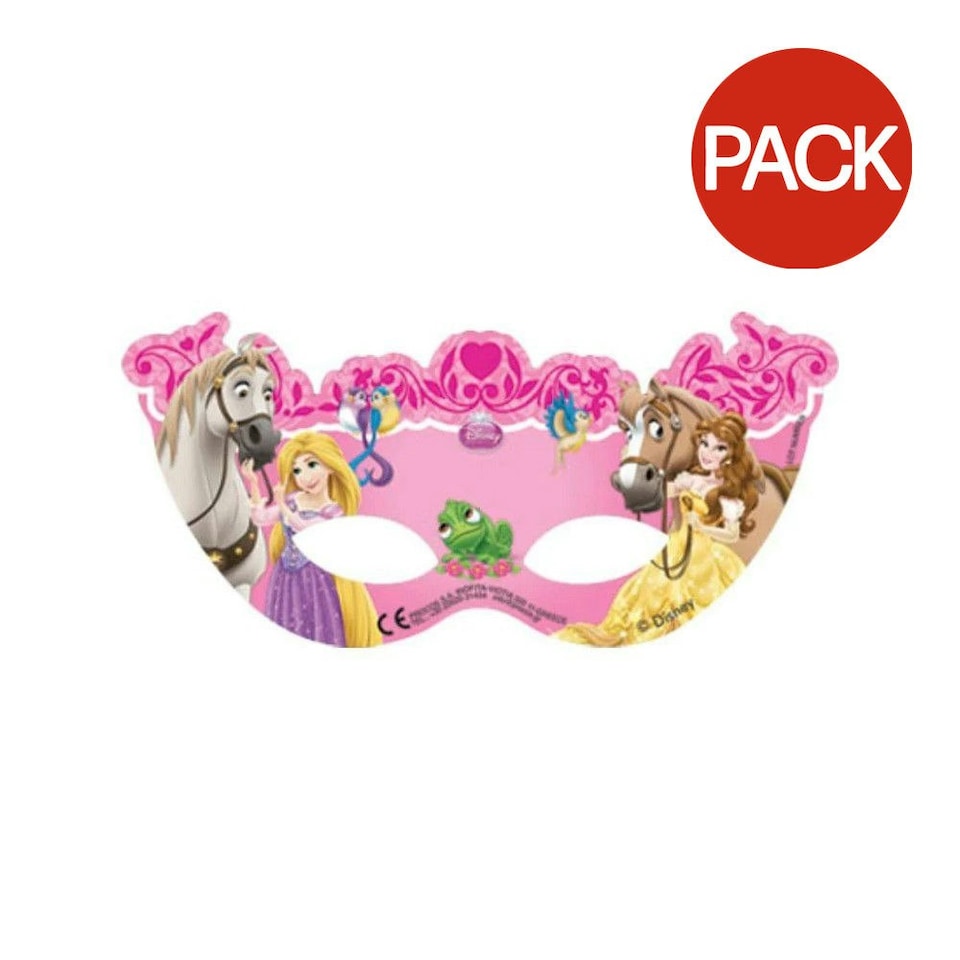 Disney Princess Sweet Daydreaming Paper Party Mask (Pack of 6) - Pink - One Size