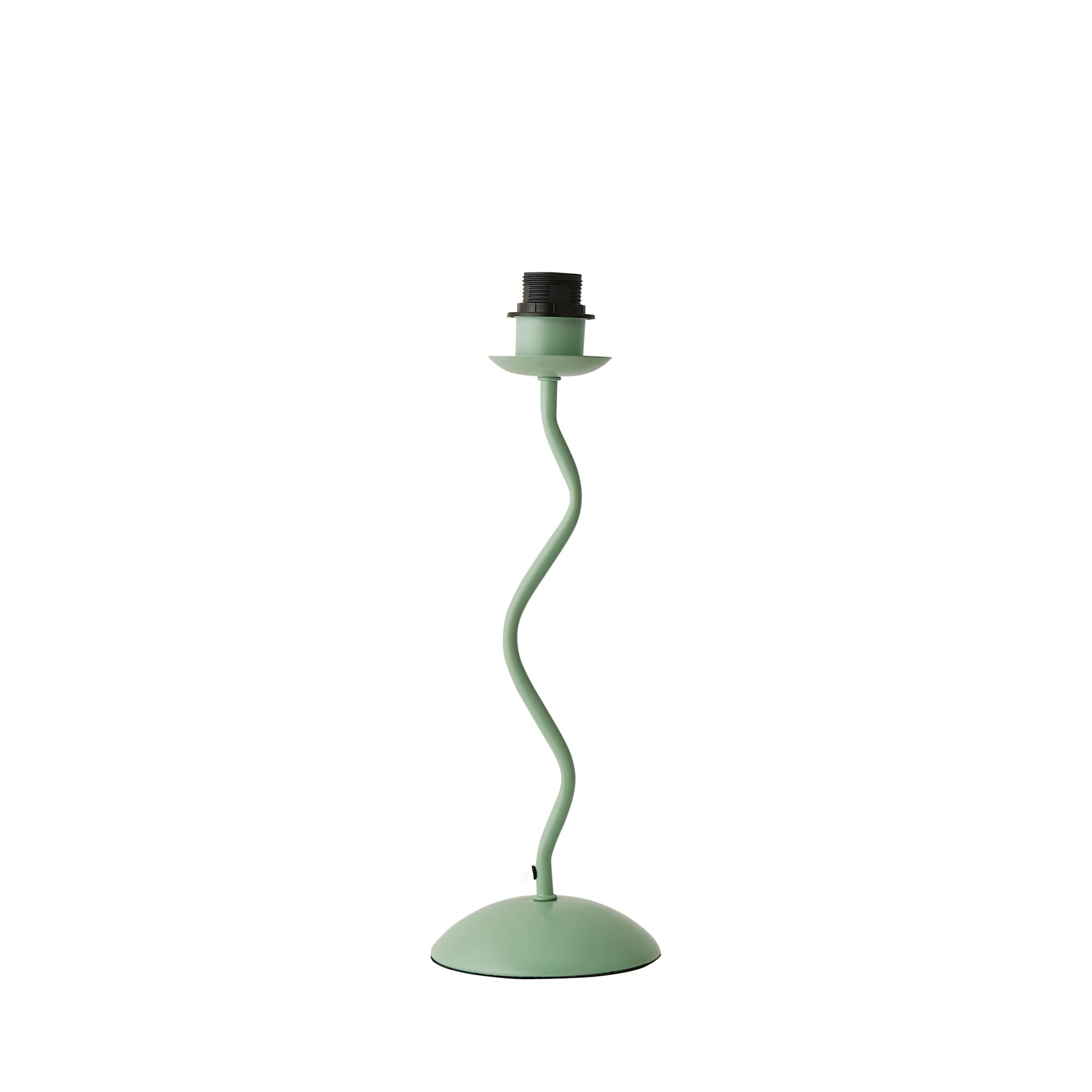 ValueLights Wiggle Moss Green Metal Table Lamp Base Green