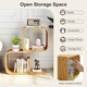 image 5 of COSTWAY 2-Tier S-Shaped Bookcase Bamboo Bookshelf Brown