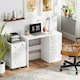 image 8 of HOMCOM Computer Writing Desk with 4 Drawers, High Gloss Home Office Workstation