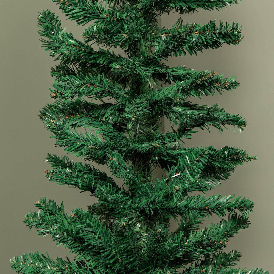 image 1 of 4ft (1.2m) Green Artificial Pencil Christmas Tree With Green Metal Stand and 168 Tips