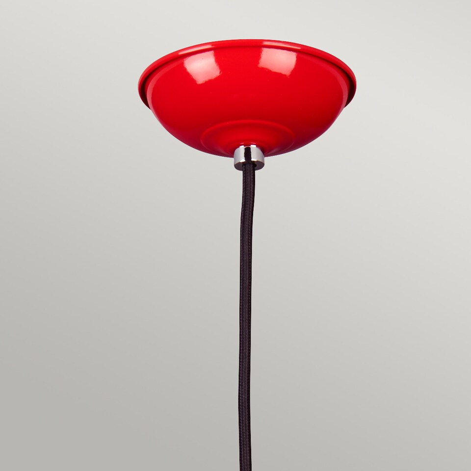 image 1 of Franklin 1 Light Dome Ceiling Pendant Red, E27