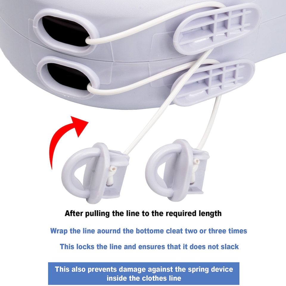 image 1 of 30M Retractable Reel Clothes Lines Washing Line with Twin Cable Wall - Mounted