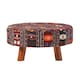 image 1 of Homescapes Flat Kilim Footstool with Legs | Red | 62 x 62 x 30 cm