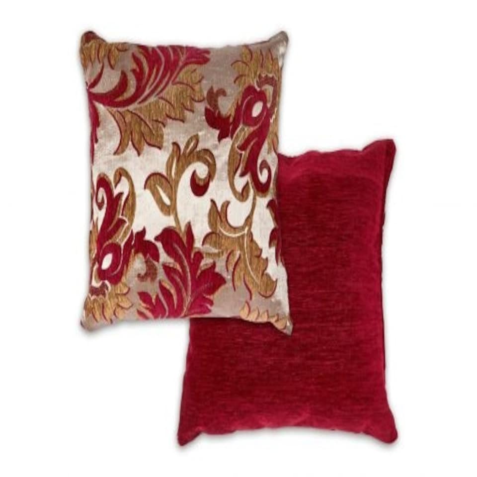 image 1 of Swirls Cushion Cover Wine Red | Red