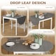 image 4 of HOMCOM Foldable Dining Table, Solid Wood Drop Leaf Table, Grey