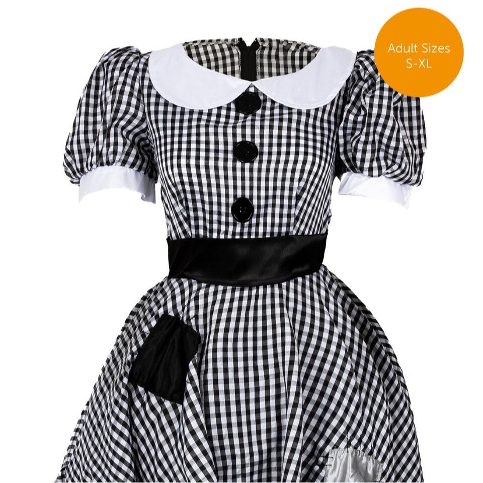 image 1 of Creepy Doll Costume | Black | XL