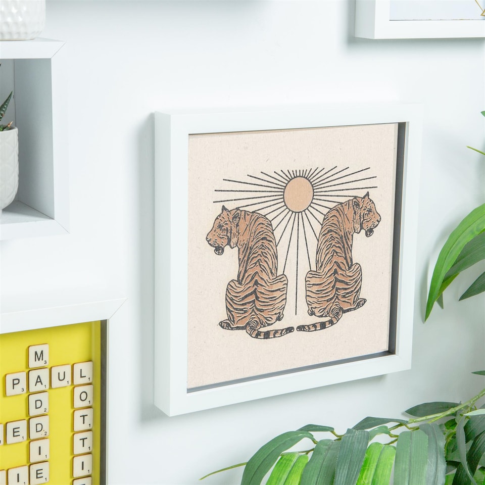 image 1 of Nicola Spring 10 x 10" Photo Frame - White - 3D Photo Frame Picture Frame Box Portrait Display Case (53 x 53cm)