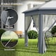 image 5 of Outsunny 3x4m Hexagon Gazebo w/ Mesh Curtains Outdoor Garden, Khaki