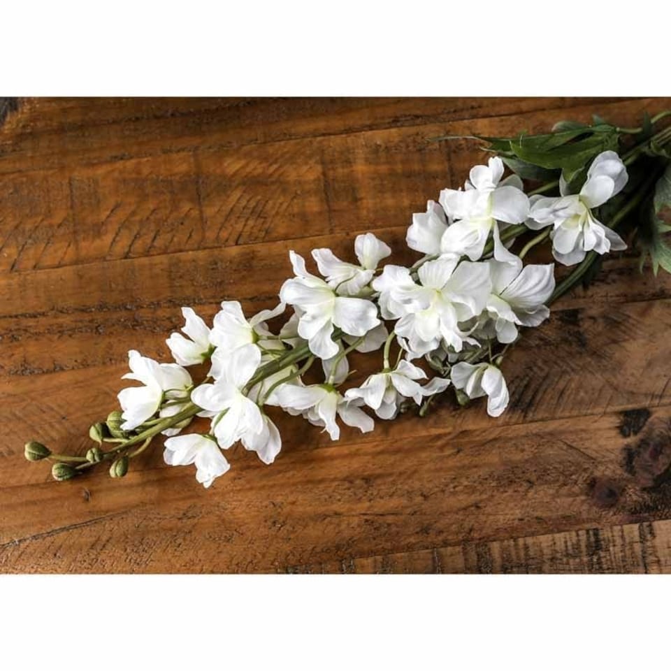 image 1 of Tall Delphinium Stem Artificial Plant - Plastic - L21 x W21 x H84 cm - White