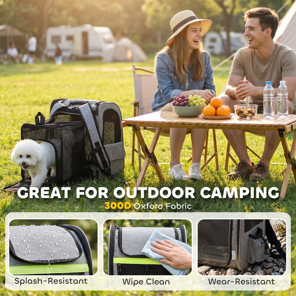 image 1 of PawHut Dog Carrier Backpack Expandable for Small Puppy Cat for Travel Hiking