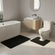 image 2 of 2 Piece Box Design Bath Mat Set Soft Absorbent Non-Slip Bathroom Mats | Black