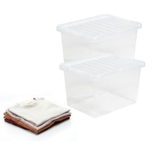 1 x 20L Strong Clear Multipurpose Transparent Storage Container Complete With Lid Ideal For Home & Office Use Clear